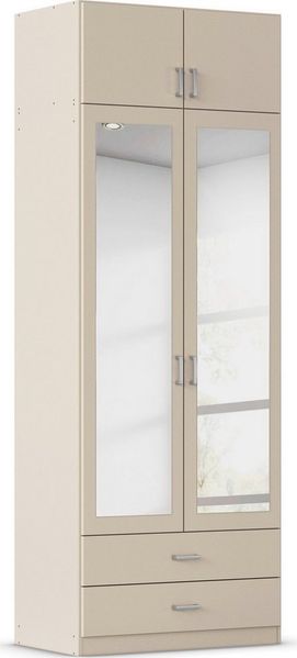rauch Kleiderschrank Schrank Garderobe Wäscheschrank GAMMA in 4 Breiten 91-226 cm (3 verschiedene Ausstattungen BASIC/CLASSIC/PREMIUM (inkl. SOFT-CLOSE) mit Schubladen und Schrankaufsatz sowie Spiegel MADE IN GERMANY