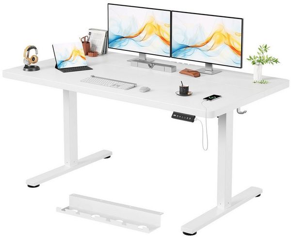 HOMALL Schreibtisch Tisch mit Speicherfunktion und Sitzpausen-Erinnerung, 18 mm dick (Maße 140x70/160x80,6-Tasten-Handsteuerung mit LED-Anzeige,mit Kabelmanagement, ideal für Homeoffice und Büro)