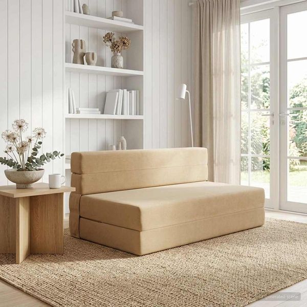vidaXL Klappsofa Bett Grün Grau 152 x 86,5 x 60 cm Stoff 900134