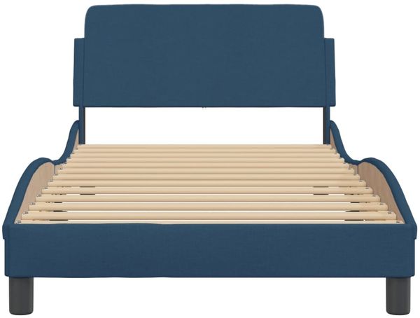 vidaXL Bettgestell mit Kopfteil "Dover" Blau 100x200 cm Stoff 373131 Bild 4