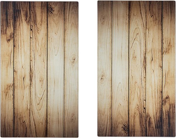 HATEX 2-tlg. Kochfeld Abdeckplatte Herd-Abdeckplatte Herdabdeckplatte 52x30cm Holz Optik