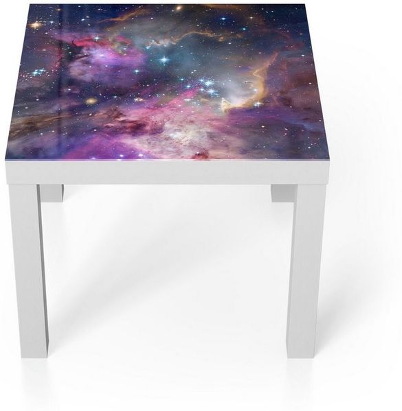 DEQORI Couchtisch 'Farbenfrohe Galaxie', Glas Beistelltisch Glastisch modern