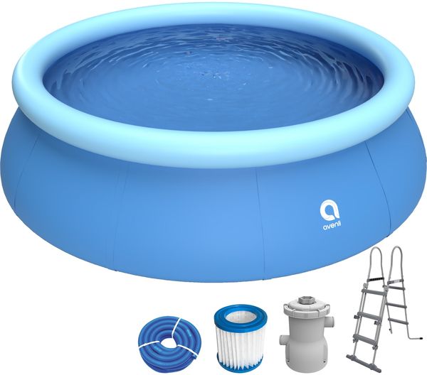 Avenli Prompt Set Pool Set Ø 360 x 90 cm, mit Filterpumpe und Leiter, blau