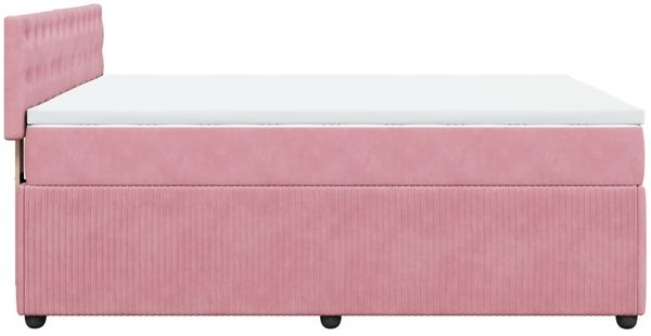 vidaXL Boxspringbett mit Matratze Rosa 140x200 cm Samt 3287775 Bild 9