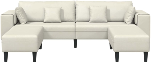 vidaXL Sofa mit Kissen 3 pcs Creme Samt 3335179