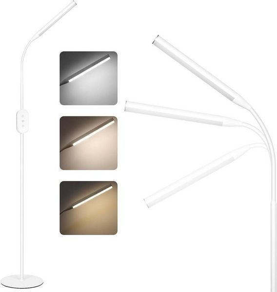 Nettlife LED Stehlampe Schwarz Dimmbar Wohnzimmer LED Stehleuchte 360° verstellbare Hals, Speicherfunktion und Timer,flimmerfrei und blendfrei, Memory Funktion, LED fest integriert, Dimmschalter, Geeignet für Wohnzimmer, Schlafzimmer, Arbeitszimmer, Büro