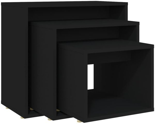 Couchtische, Sofatische 3-tlg. Schwarz Holzwerkstoff
