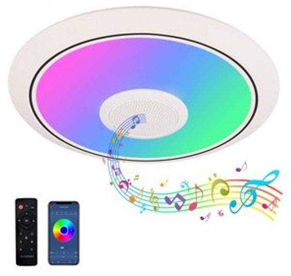 JDONG LED Deckenleuchte Dimmbar mit Bluetooth Lautsprecher 30cm/40cm/50cm, LED Deckenlampe mit Fernbedienung oder APP-Steuerung, 3000-6500K RGBW Farbwechsel, Musikwiedergabe für Schlafzimmer Badezimmer Wohnzimmer Bild 6