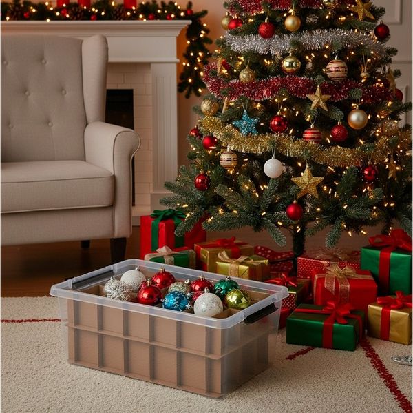 astor24 Aufbewahrungsbox 2er Aufbewahrungsbox Weihnachten Christmasbox Christbaumschmuck Weihna (Weihnachtsbox, 2 St, Lagerbox), Regalbox Kiste