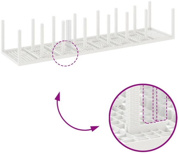 vidaXL Garten Essgruppe mit Kissen 17 pcs Weiß Poly-Rattan 3378665 Bild 8