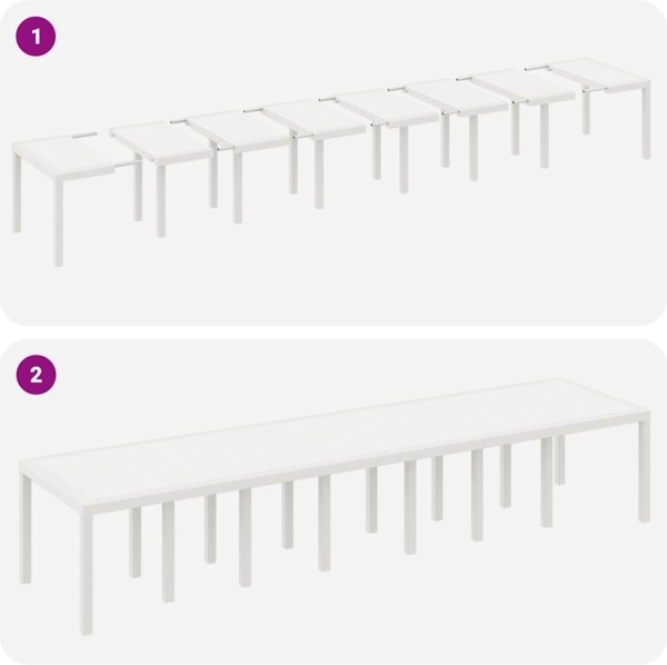 vidaXL Garten Essgruppe mit Kissen 17 pcs Weiß Poly-Rattan 3378665 Bild 9