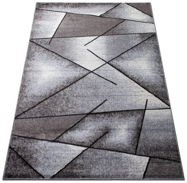 oKu-Tex Teppich Kurzflorteppich, modern, geometrisches Muster, Wohnzimmerteppich, rechteickig, Höhe: 11 mm, Teppich Wohnzimmer, Designteppich, meliert, weicher und dichter Flor