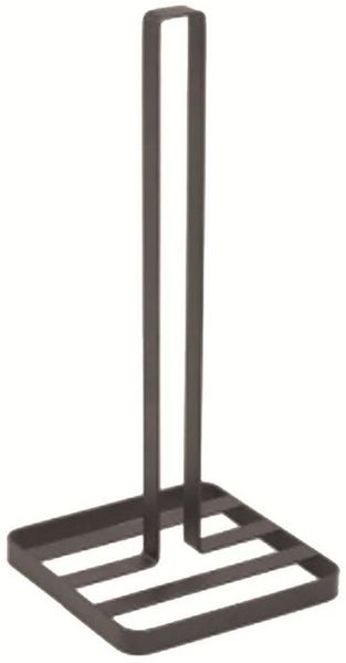 MSV Küchenrollenhalter Design, Papierrollenhalter für die Küche, Metall, schwarz matt, 14x14x32,5 cm