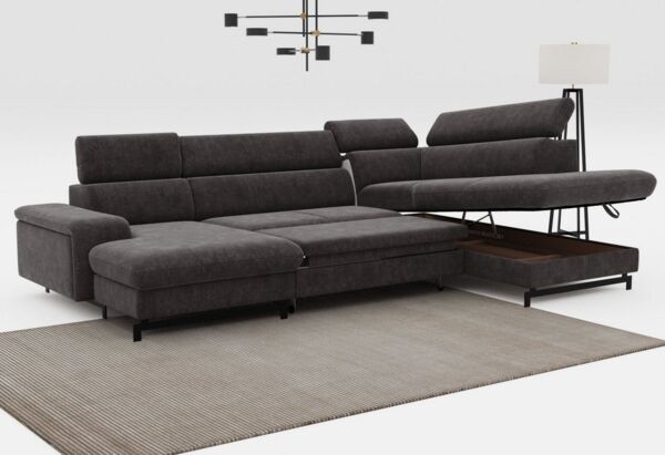 COTTA Wohnlandschaft Emma U-Form, B: 328 cm, mit Kopfteilverstellung, optional Bettfunktion & Bettkasten