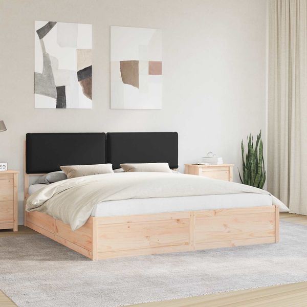 vidaXL Bettgestell mit gepolstertem Kopfteil Schwarz 180 x 200 cm 3398111