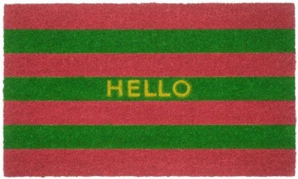 Giftcompany Fußmatte Fußmatte aus Kokosfasern Hello gestreift (75x45cm)