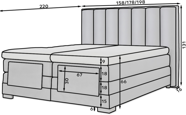 Eltap Veros Elektrischen Bett (Poco 7) 180x200 Holzrahmen Bild 4