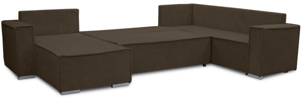 AX LIVING Ecksofas groß Lovere 314 cm – Sofa braun mit Schlaffunktion & Strukturstoff Bild 2