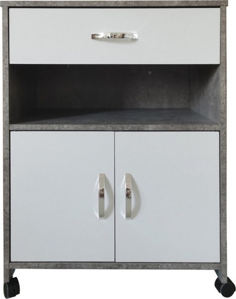 HTI-Living Hochschrank Küchenschrank Beton/Weiß Blanca (Stück, 1-St, 1 Schrank) Mehrzweckschrank Anrichte