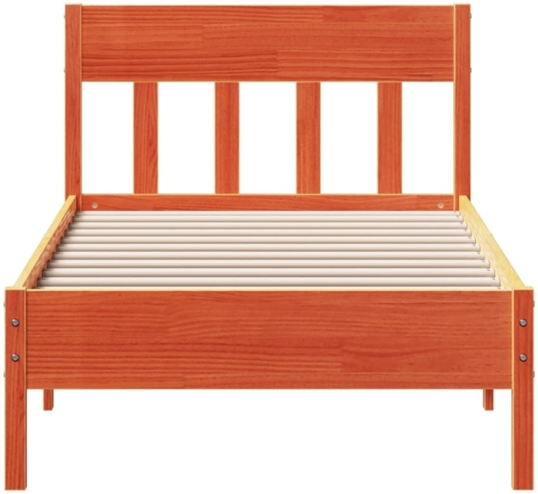 vidaXL Massivholzbett ohne Matratze Wachsbraun 90x190 cm Kiefernholz 842677 Bild 3