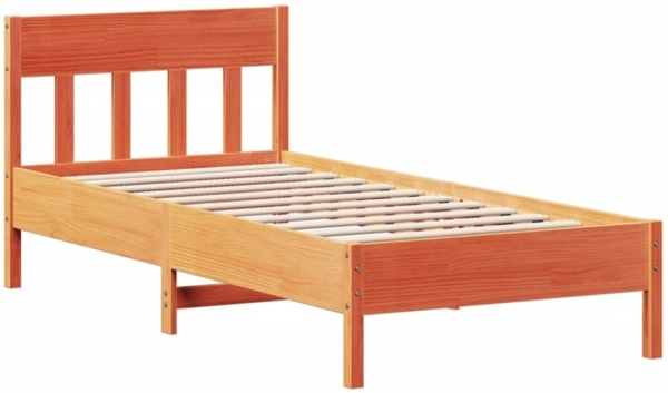 vidaXL Massivholzbett ohne Matratze Wachsbraun 90x190 cm Kiefernholz 842677 Bild 2