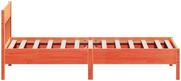 vidaXL Massivholzbett ohne Matratze Wachsbraun 90x190 cm Kiefernholz 842677 Bild 5