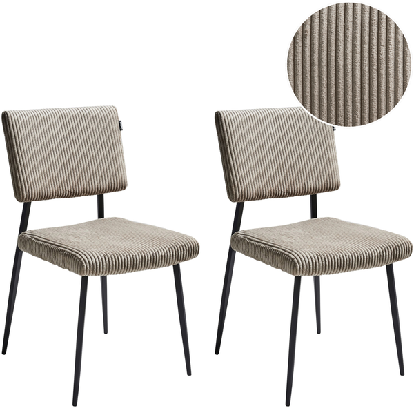 Esszimmerstuhl 2er Set STURGIS Cord Taupe