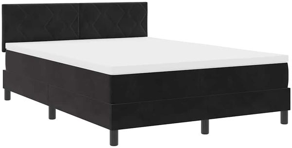 vidaXL Boxspringbett mit Kopfteil Schwarz 140 x 200 cm Samt 3339244 Bild 4