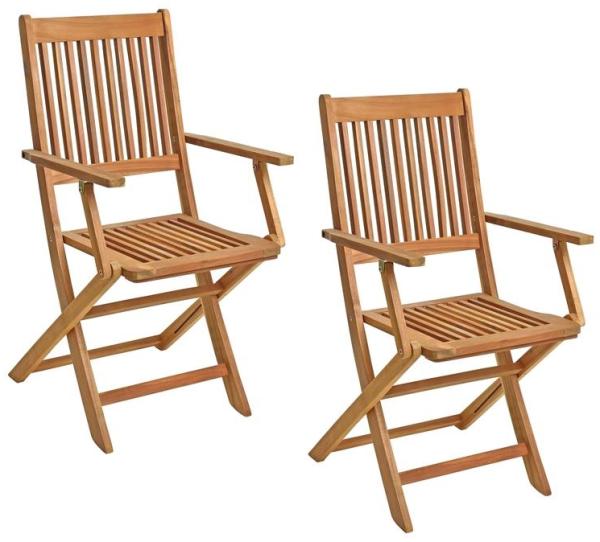 Gartenstühle Holzstühle Klappstühle 2er Set Akazie Holz Stuhlset Balkonstühle