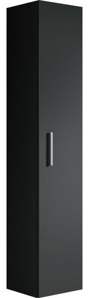 Badplaats Badezimmerschrank Pluto 30 x 30 x 150 cm Schwarz Matt - Hoch Badschrank mit 1 Tür