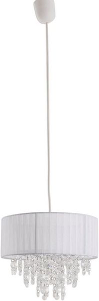 näve Pendelleuchte Kristallo, Leuchtmittel wechselbar, ohne Leuchtmittel, incl. Pendel: weiß - 80cm, Material: Metall/Kunststoff/Textil, weiß