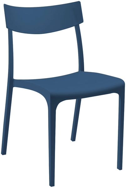 Dmora Gartenstuhl Lupia, Gartensitz, Outdoor-Stuhl, Outdoor-Sessel, Made in Italy, 54x46 h80 cm, Blau