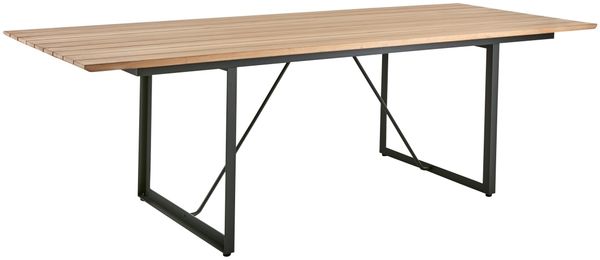 Gartenesstisch Shad aus Teak und Aluminium, modern rechteckig, natur, 240 cm, für 6–8 Personen