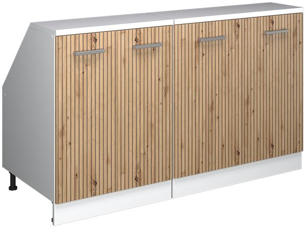Dachschrägenschrank-Set Rion Artisan-Eiche 140 cm 2er Set Schrankkorpuss 60 cm Tiefe Vicco