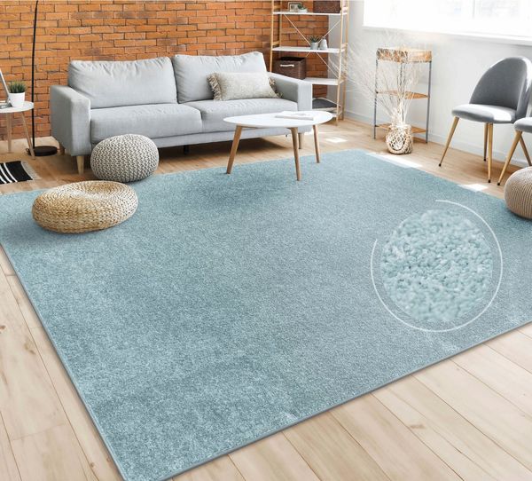Paco Home Teppich Porto 890, rechteckig, Höhe: 13 mm, Kurzflor, Uni-Farben, ideal im Wohnzimmer & Schlafzimmer