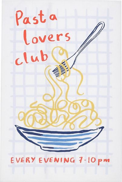 Ulster Weavers Geschirrtuch Pasta Lovers Club, (1-tlg, 1-teilig), 100% Baumwolle 48x74cm Küchentuch