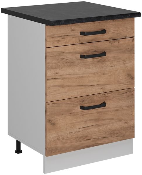 Küchenunterschrank R-Line Goldkraft Eiche 60 cm AP Anthrazit Vicco
