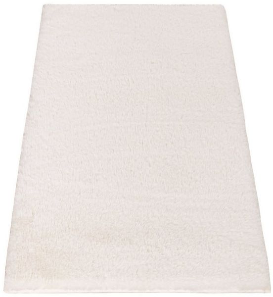 KADIMA DESIGN Teppich waschmaschinenwaschbar Unifarben Hochflor Teppich Badezimmer, Rechteckig, Höhe: 26 mm, Florhöhe: 22 mm, 100% Polyester, Rücken aus Gummi, 50x80cm, Creme