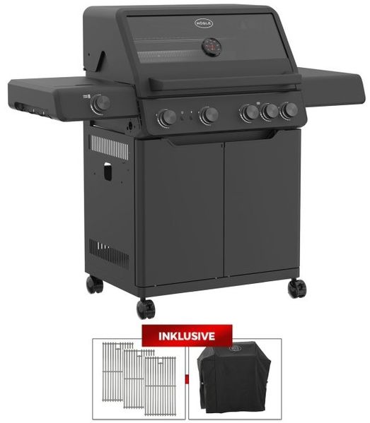 Rösle Gasgrill ALLFLAME Hero 4 - GRILLFÜRST EDITION mit Edelstahlrosten - inkl. Abdeckhaube