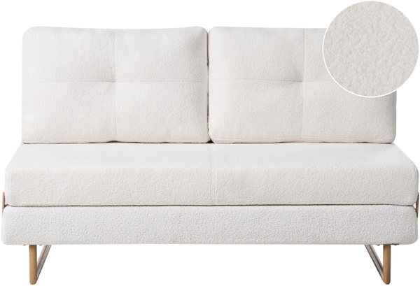 Schlafsofa 3-Sitzer JERSLEV Bouclé Cremeweiß