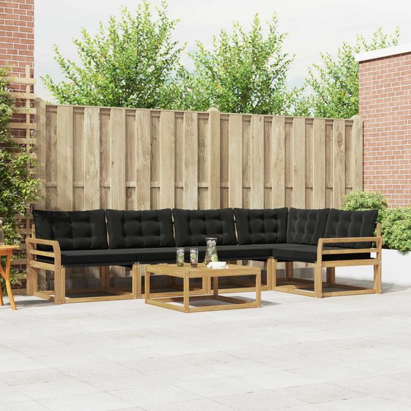vidaXL Outdoor-Sofagarnitur 6 pcs Weiß und Schwarz 79 x 79 x 37 cm 3388710