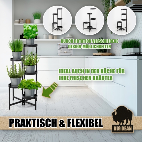 BigDean 5 Etagen Blumenständer klappbarer Pflanzenständer robuster Blumenständer Metall Bild 6