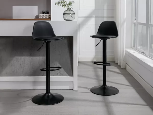 Vente-unique - XAFY Barhocker Plastik Schwarz - B 39 cm x H 101,5 cm81,5 cm x L 41 cm