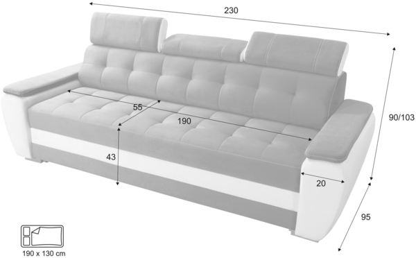 robin (H 90 x T 95 x B 230 cm) Bild 3