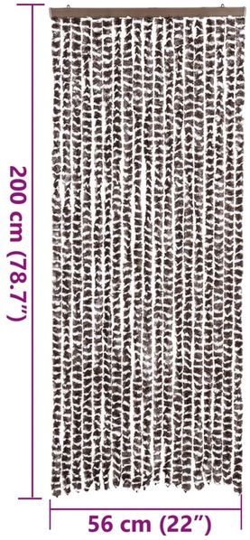 vidaXL Fliegenvorhang Braun und Weiß 56x200 cm Chenille 377391 Bild 7