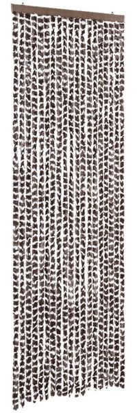 vidaXL Fliegenvorhang Braun und Weiß 56x200 cm Chenille 377391 Bild 2