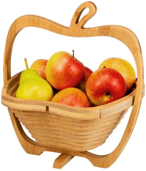 bremermann Obstschale faltbarer Obstkorb, Apfel-Design, Bambus ca. 26,7 x 30 x 22,5 cm, Bambus, (1-tlg)