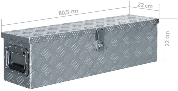vidaXL Aluminiumkiste 80,5×22×22 cm Silbern 142937 Bild 8