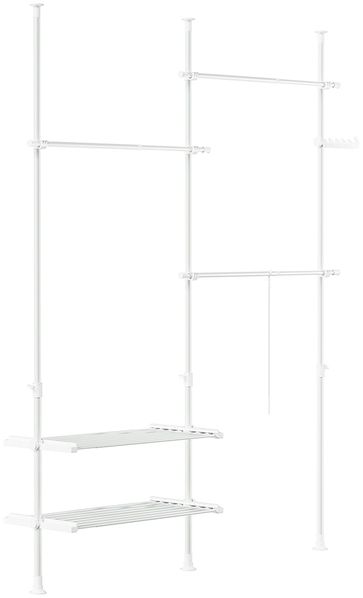 SoBuy FRG34-II-W Garderobenständer, Metall, Pulverbeschichtung, Weiß, 62 x 200 x 75 cm