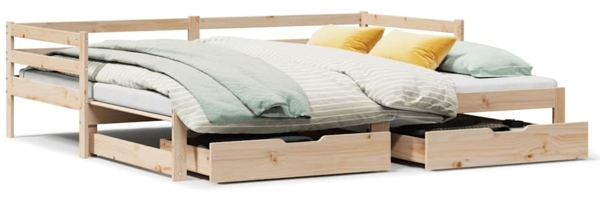 vidaXL Tagesbett Ausziehbar mit Schubladen ohne Matratze 90x190 cm 3302146